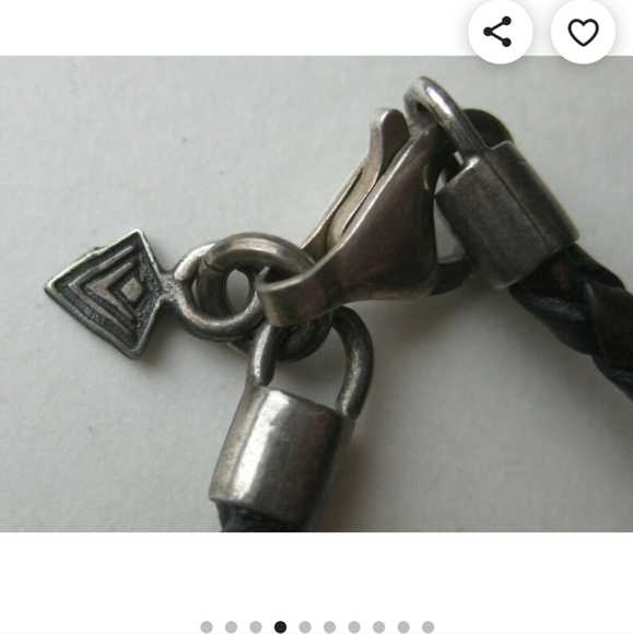 Fine Vintage Silpada Sterling Silver Flower Pendant Leather Cord Choker Necklace - Picture 4 of 4